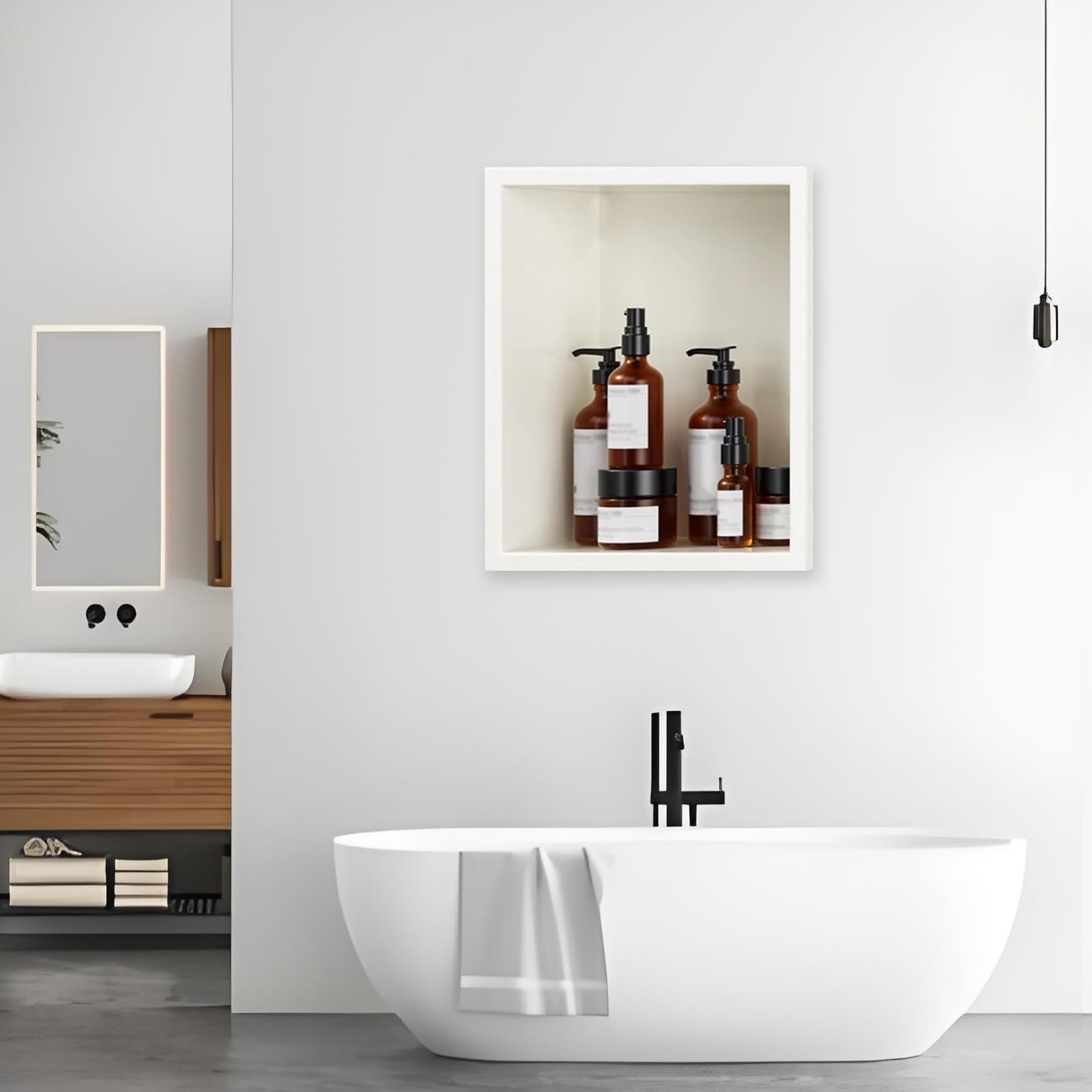 Kit de douche mural en acier inoxydable avec rangement Sto pour salle de bain