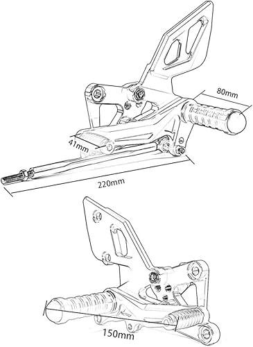 Miniatura 8 de Juego de soporte de estribera para Ya.maha YZFR25 YZFR25 YZFR3 YZF R25 R3 YZF-R25 YZF-R25 YZF-R3 MT 03 25 MT03 MT25 MT-03 MT-25 2014-2023 (Titito)