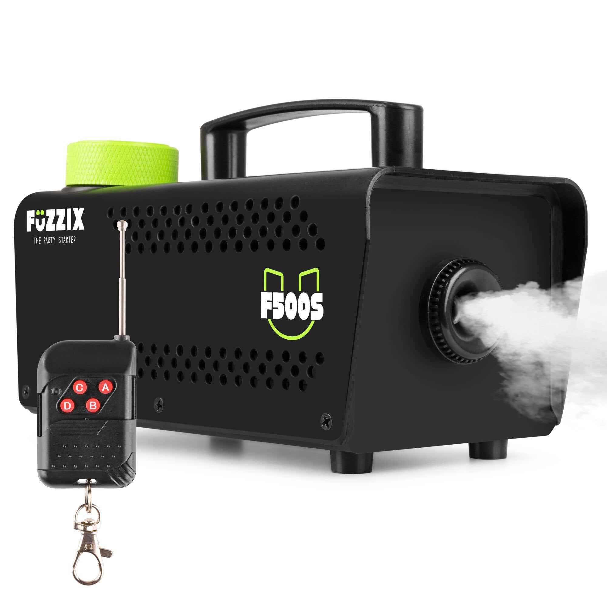 Fuzzix F500S Party Smoke Machine with Wireless Remote - Compact Fog Maker for Disco, Halloween, Events - Powerful, Easy-to-Use Atmosphere Equipment for Stunning Party Effects