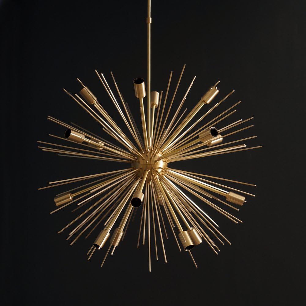 Modern Brass 16 Lights Sputnik Chandelier Light Fixture - 22" D Brass Urchin Chandelier