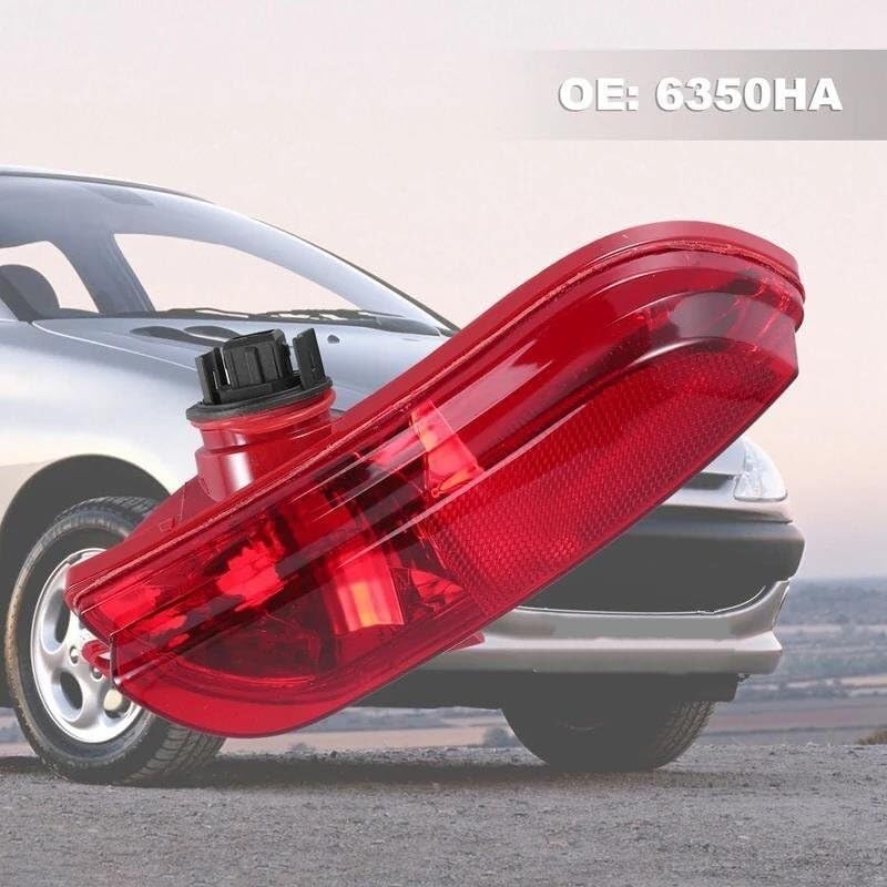 Luz Trasera Luz De Parachoques Trasero Coche, Marcha Atrás Compatible con Peugeot 206, 207, 2009-2014, Antiniebla Trasera, Reflector, Lente Roja Izquierda, 1 Uds