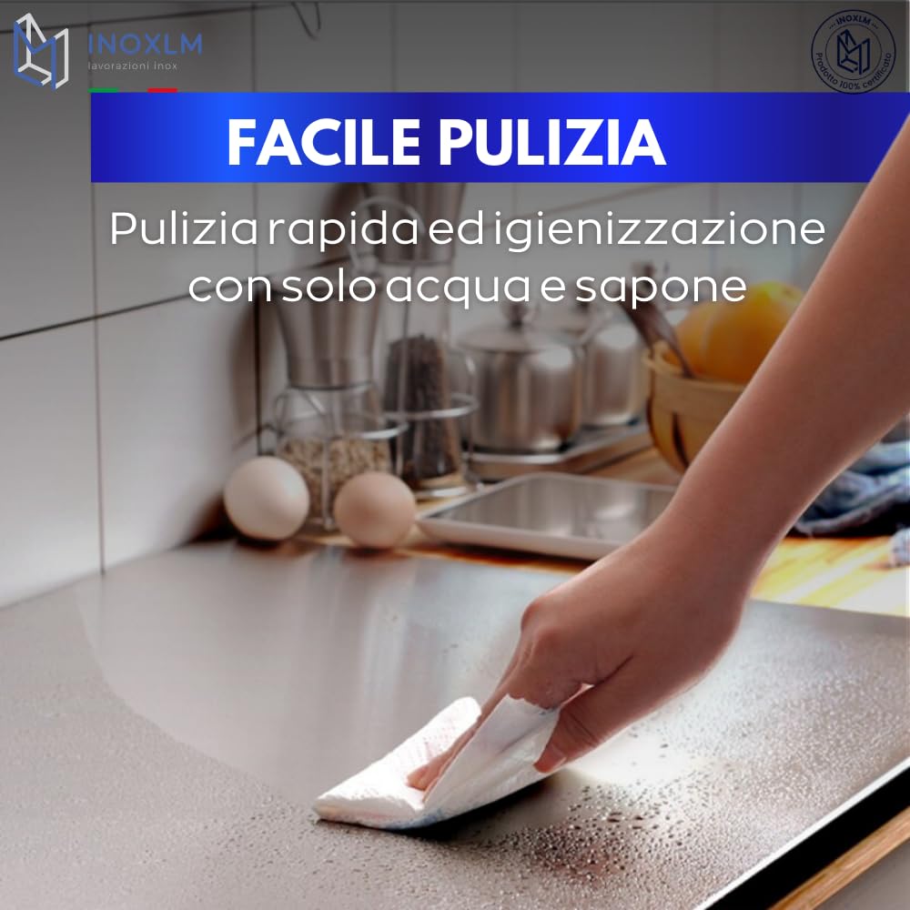 INOXLM Spianatoia in Acciaio Inox 40x50 Piega 2 cm