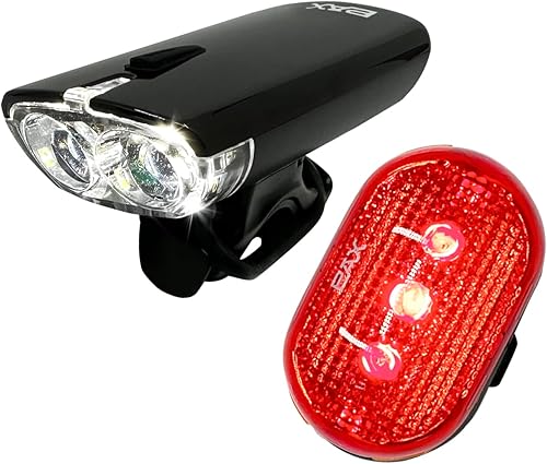 PAX Luces de bicicleta, juego de luces LED superbrillantes, luz delantera y trasera de bicicleta, resistente al agua, modo de luz múltiple, fácil de