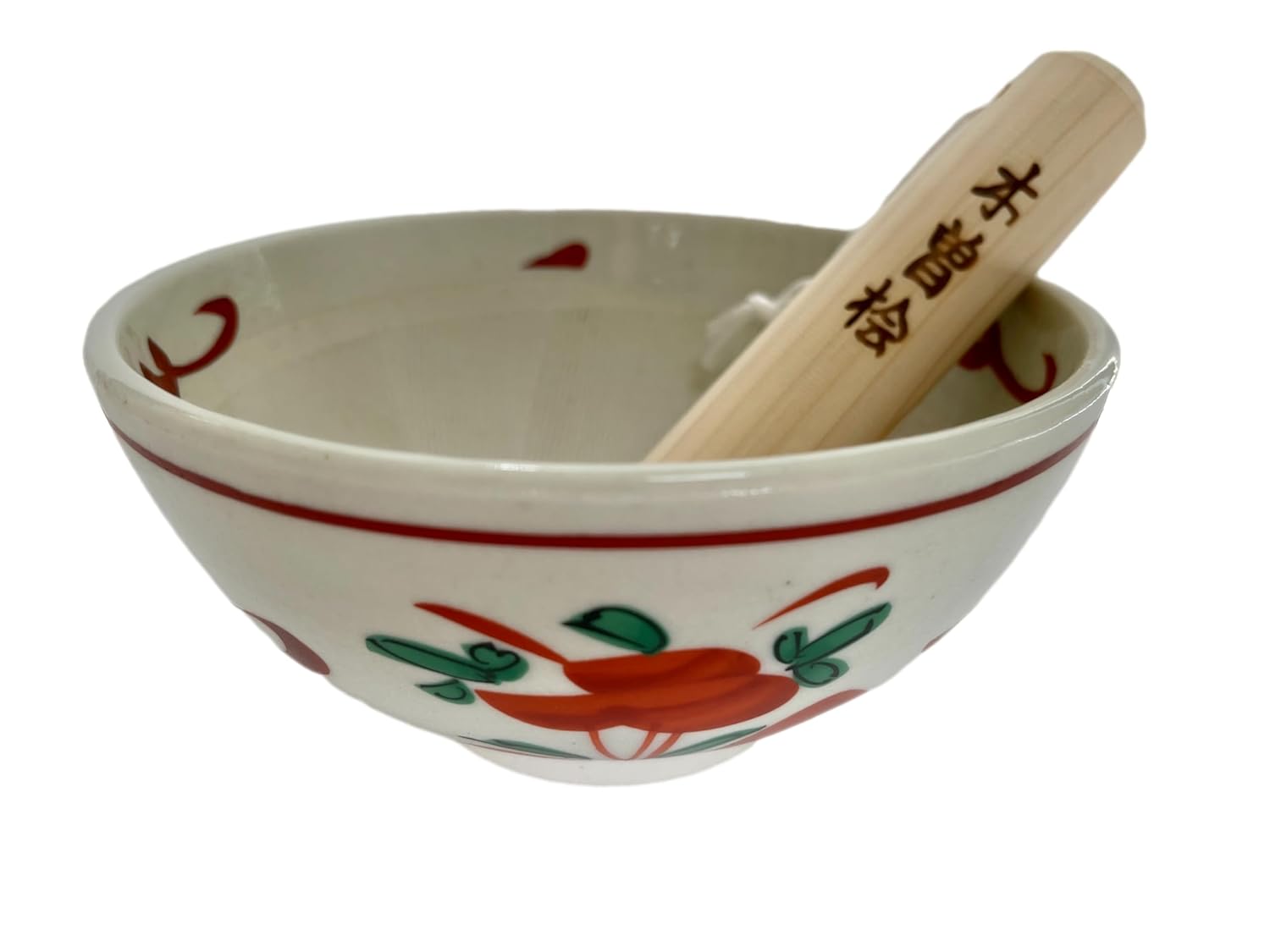 Made in Japan Mortar and Pestle Suribachi and Surikogi Set 6.1 Inches Authentic Mino Ware Pottery Tachibana ash Glaze