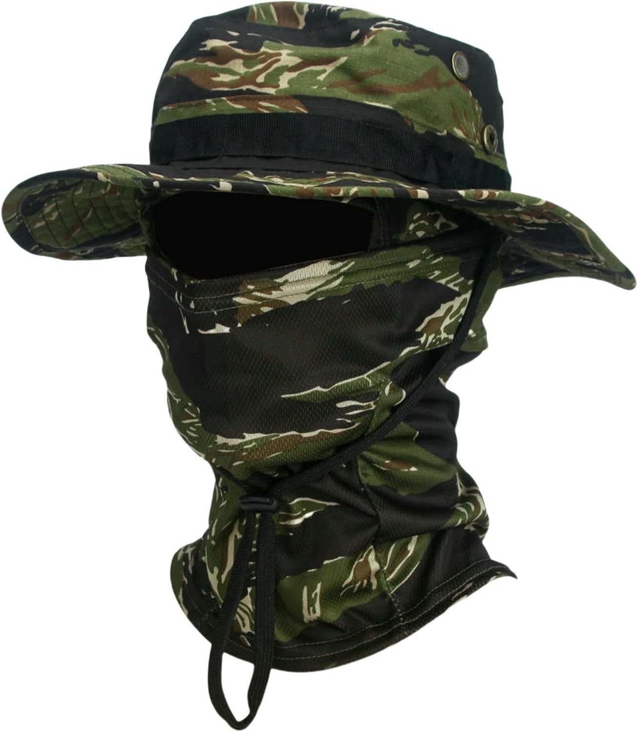 Two-Piece Balaclava, Camouflage Boonie, Men's Sun Hat, for Outdoor Hiking, Camping, Fishing, and Bucket Hats.