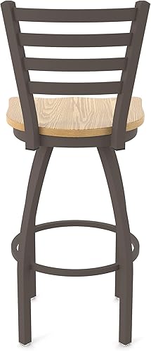 Miniatura 147 de 410 Jackie Taburete de bar giratorio de 36 pulgadas con acabado bronce y asiento de vinilo negro Vinilo negro,Canter Burdeos,Tierra Canter,Canter