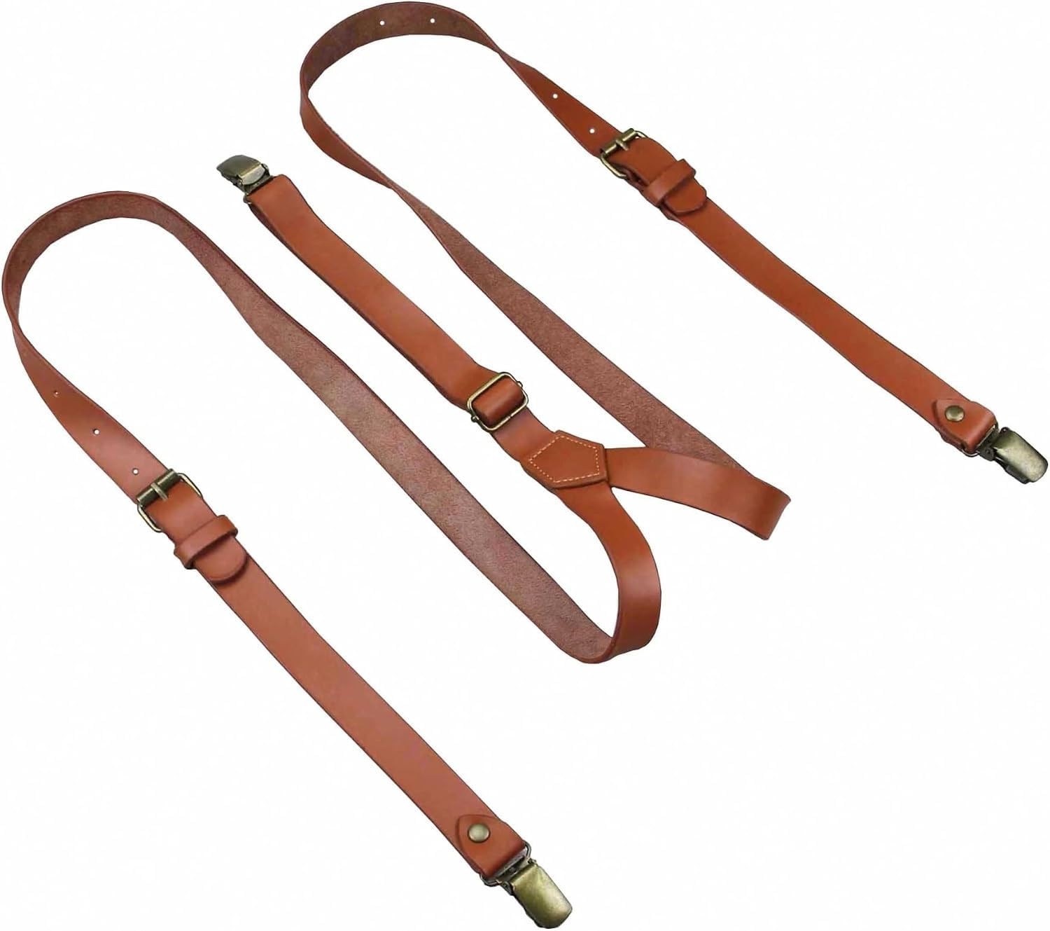 Tirantes de cuero for hombre, tirantes ajustables con patrón de hebilla for novio de boda