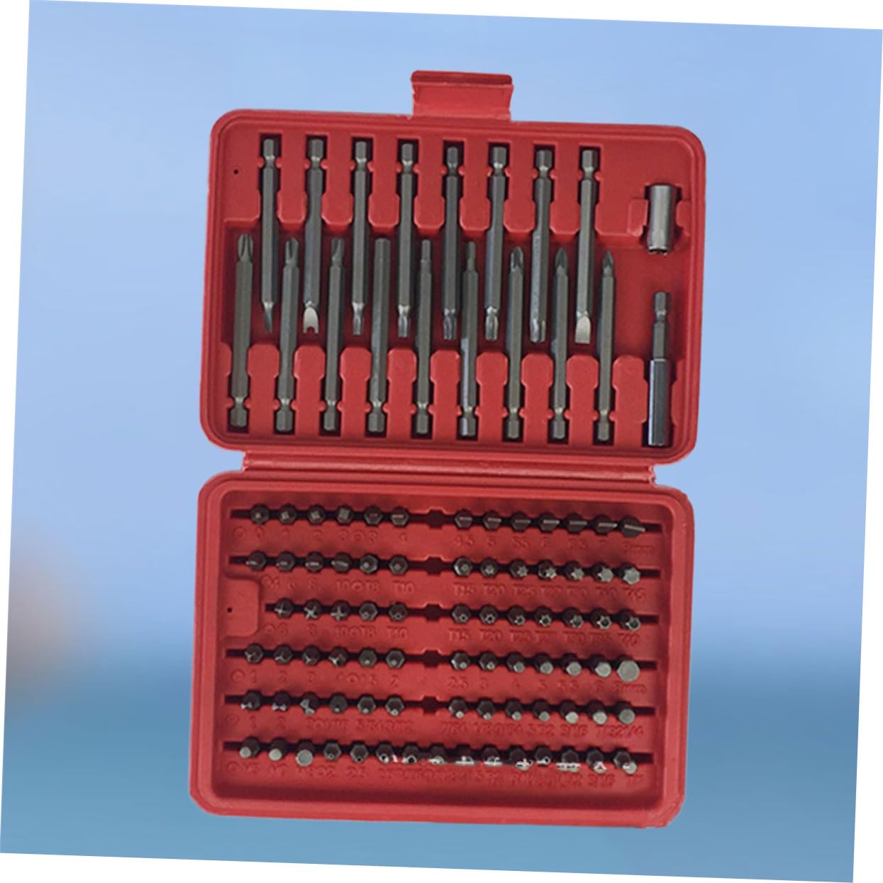 UPKOCH Ensemble D'embouts de Tournevis 98 Pièces en Acier avec Boîte de Rangement Rouge, Multi-spécifications, Facile à Utiliser pour Réparation et Bricolage