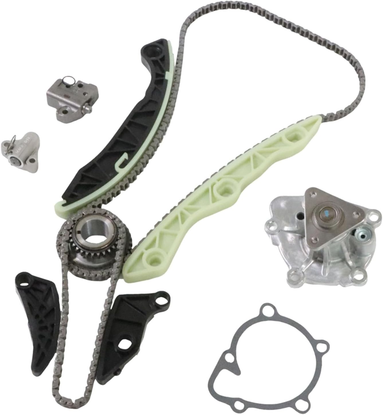 Timing Chain Kit Water Pump AW6038 2.4L Fit for 2009-2013 Dodge Journey Avenger Caliber, for 09-13 Sebring/200 for 07-13 Compass 2360CC Replacement Engine Part Sets w/Gear, Tensioner, Guide