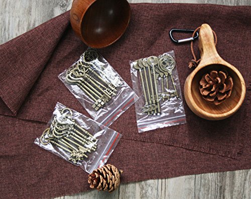 24Pcs Mixed Vintage Skeleton Keys, 6 Styles,Each 4Pcs, Bronze, Extra Large(L) #TOP4