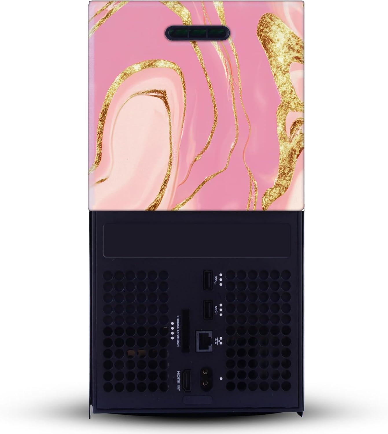 Head Case Designs Pink and Gold Marble Game Console Wrap and Game Controller Skin Bundle Compatible With Xbox Series X