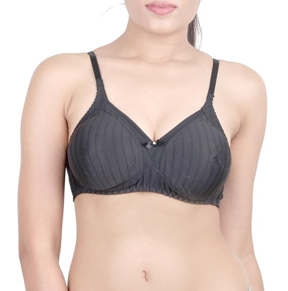 Buy Daisy Dee Pure Soft Cotton Stripe Pattern Moulded Full Cup Bra Non Padded Non Wired No Show Curves Enhance Your Figure Floral Design On Straps Sexy Deep Slim