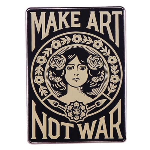 Make Art Not War Pin Lapel Pin Anti war peace art brooches badges...