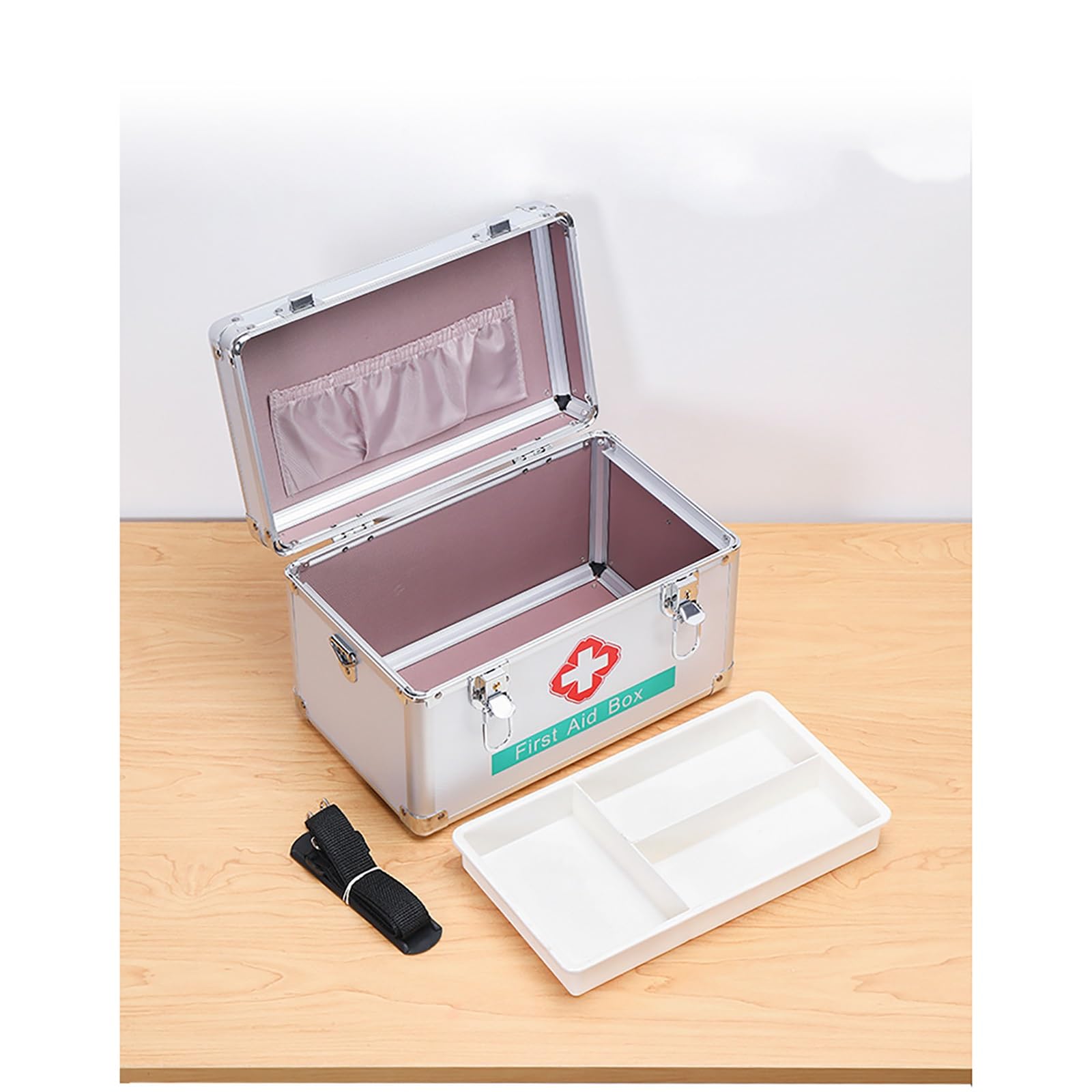 Caja de Medicamentos con Cerradura con llave Caja de Almacenamiento de caixa Primeiros Socorros Portátil para el hogar Organizador de Neceser Botiquin Botiquín coche asa Botiquín Resistente Primeros A