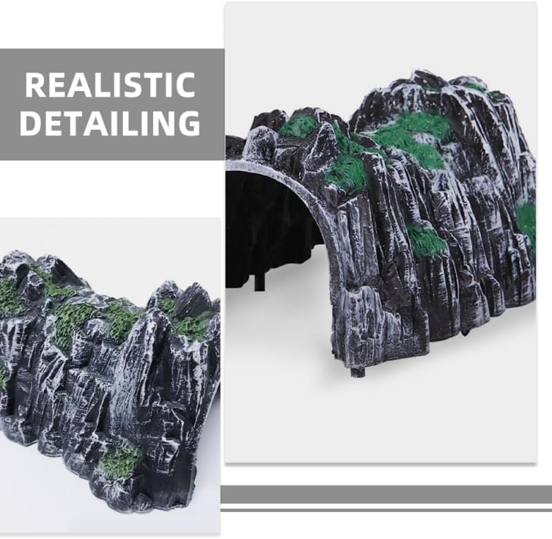 ibasenice Simulation Rockery Train Cave Model 7X5X4In DIY Miniature Railway Tunnel Toy for Kids Train Table Accessories