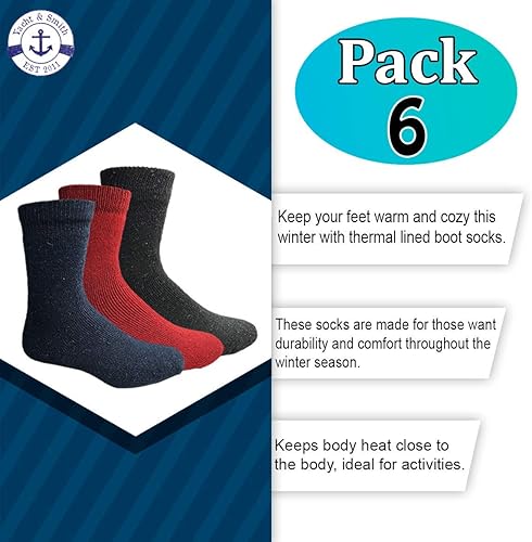 Miniatura 2 de Yacht & Smith Calcetines térmicos de algodón, para hombres y mujeres, calcetines gruesos cálidos, a granel
