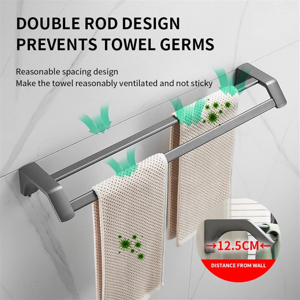 Toalleros, Toallero para Baño, Toalleros, Toallero, Toallero, Toallero, Doble Barra, Perchas para Toallas para Baño, Montado en la Pared/Color/40 Cm