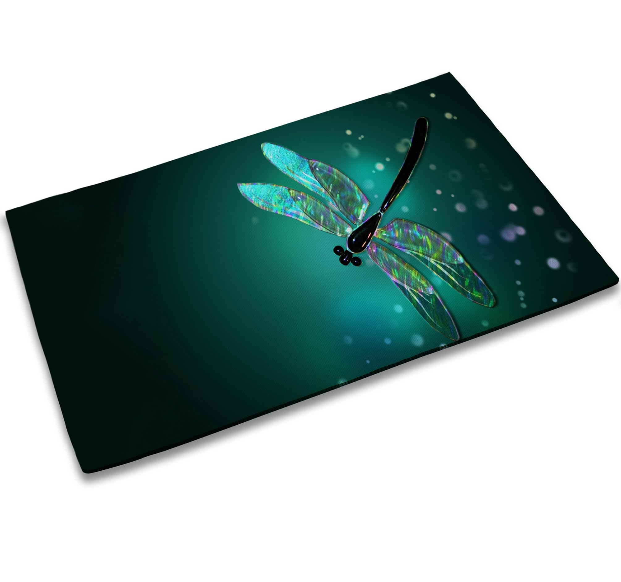 TUBAMQ Dragonfly Door Mat 17x30 Inch,Fantasy Green Dragonfly Welcome Mats Home Decor Farmhouse Doormats,Decorations for Front Door,Indoor,Outdoor