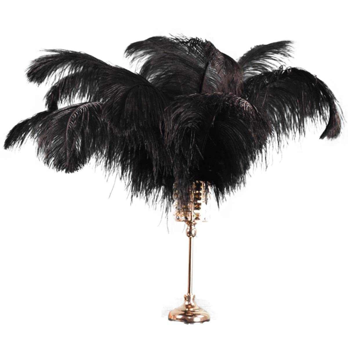 Plumes d'autruche noires 20-25 cm pour centres de table et loisirs créatifs DIY - Lot de 50