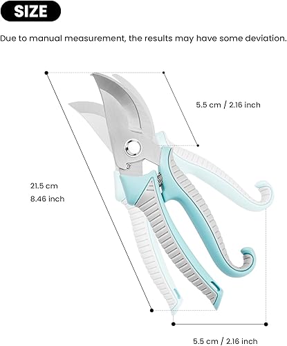 Miniatura 3 de Tijeras de podar de acero inoxidable, cortador floral afilado curvado antideslizante, podadora gruesa para flores, ramas y hojas, floristería, rosa,