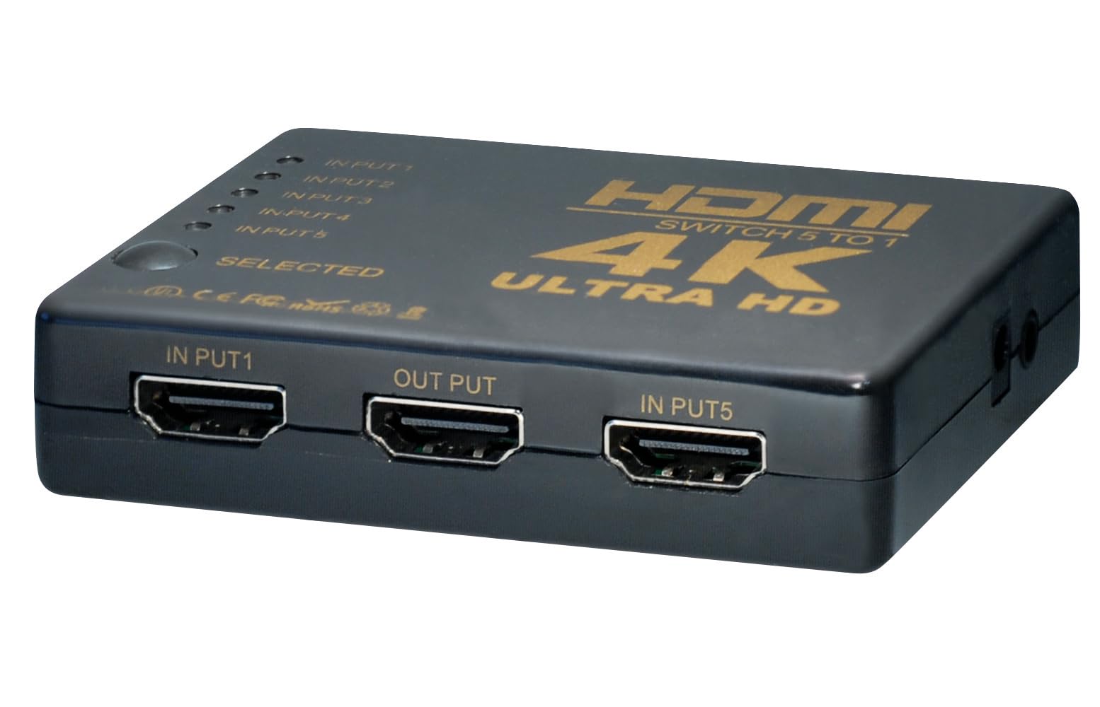MaxTrack 5 Fach HDMI Umschalter - CS1-5L, HDMI Splitter, 5 in 1 Out, unterstützt 4K@30Hz, HDMI Switch mit IR-Fernbedienung, Full HD, HDCP Unterstützung, 340 MHz Bandbreite, HDMI Umschalter