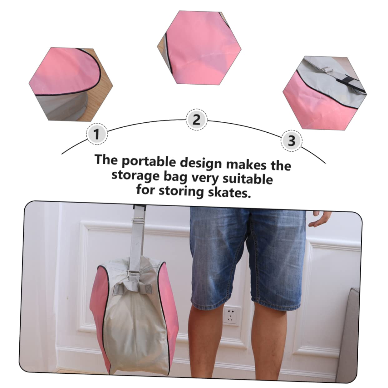 Toddmomy Borsa Ghiaccio Pezzi Triangolare 2 Pattini | Tessuto Oxford, Design Portatile e Richiudibile, Facile da Pulire, per Pattini Inline e Ghiaccio