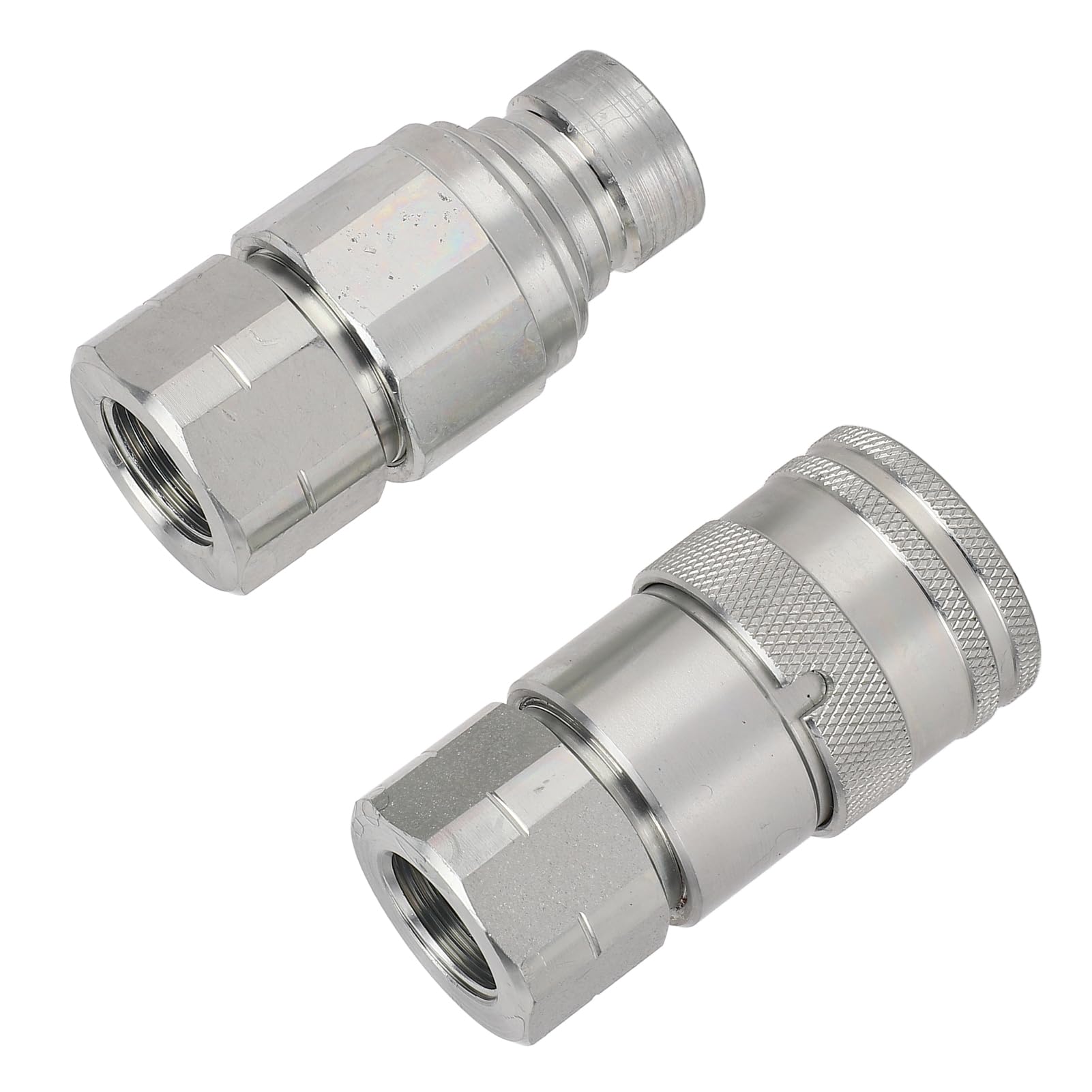 Acoplamientos hidráulicos Acoplamientos de conexión rápida Rosca 1/2 NPT Cara plana Accesorios de conexión rápida para cargador de dirección de acero al carbono 2 piezas