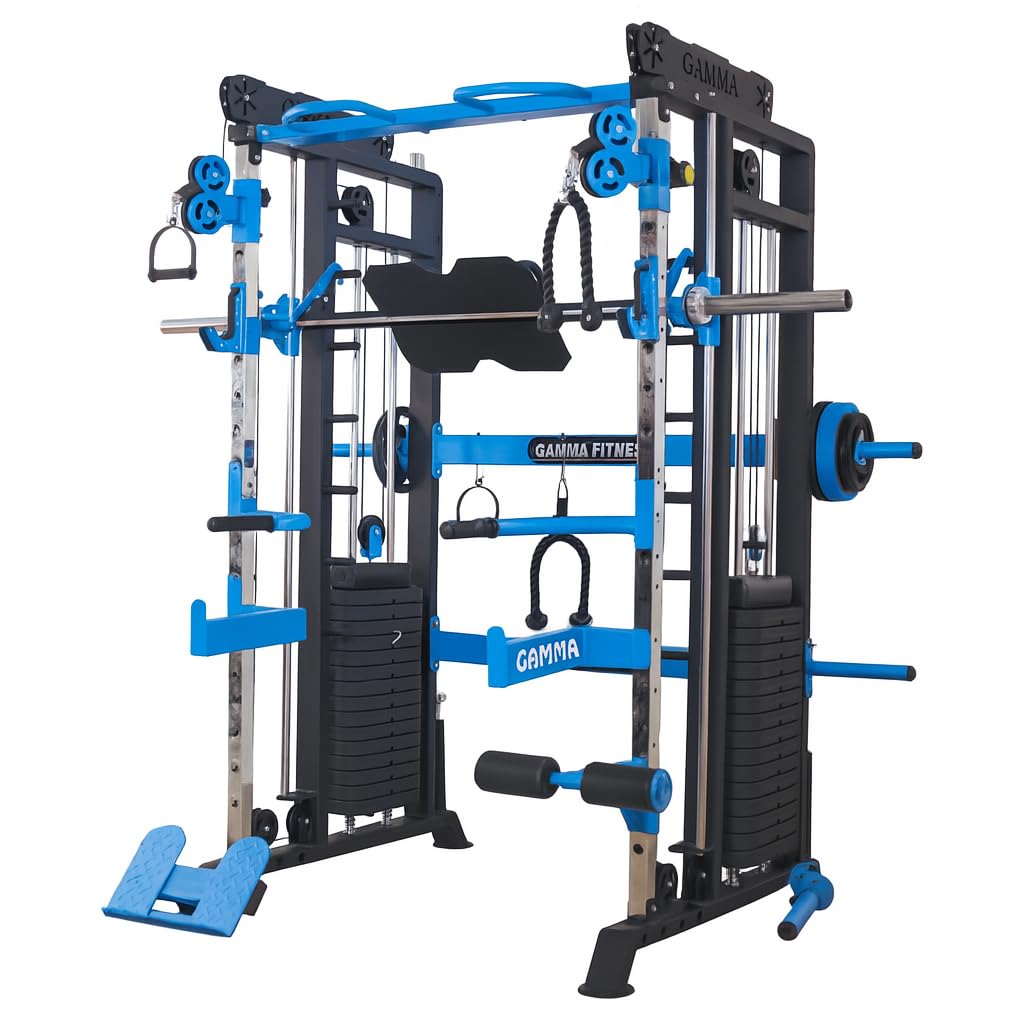 GAMMA FITNESS FTS-101 Plus Multi Gym Functional Trainer with Smith Machine for Home Gym Equipment (Blue)-picture-11