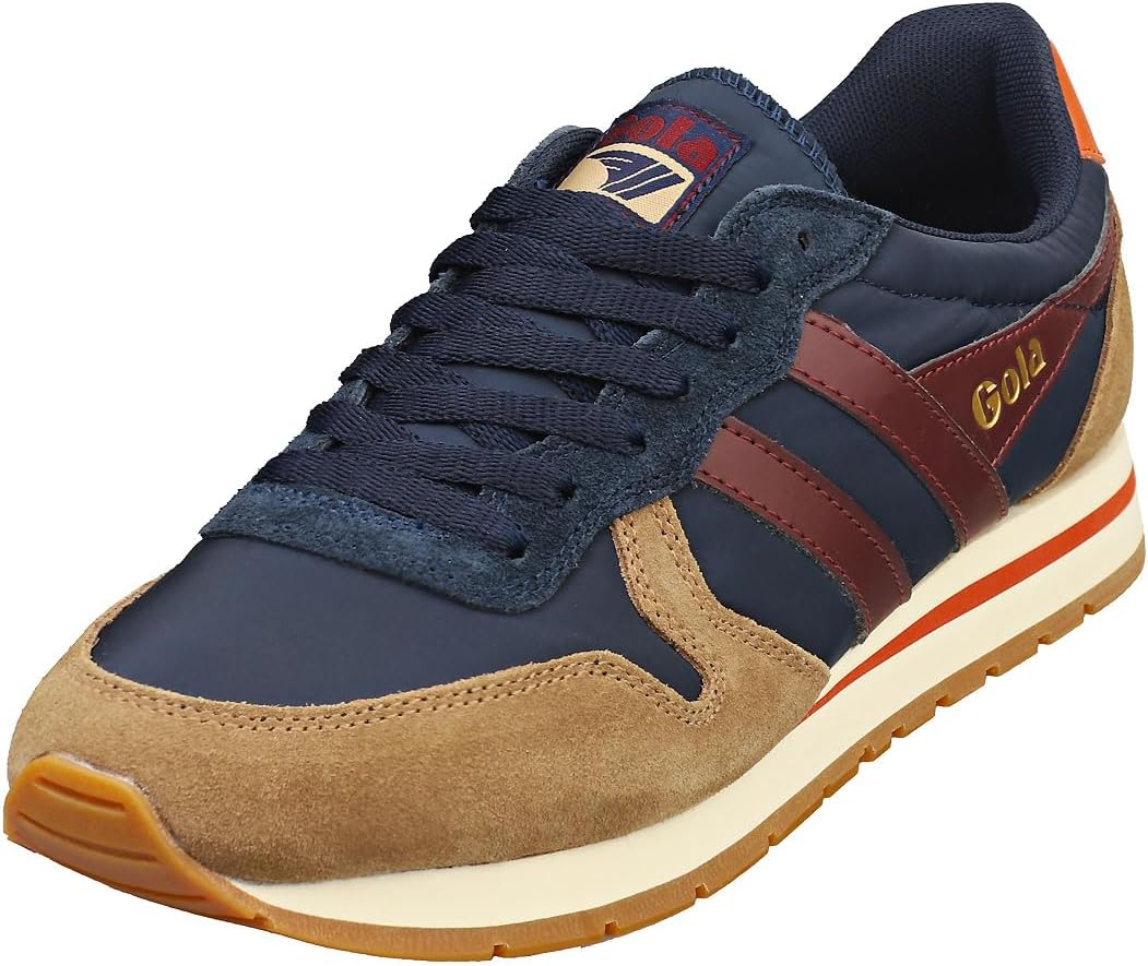 Gola Men's Daytona Chute Sneaker, Navy/Tobacco/Burgundy, 9