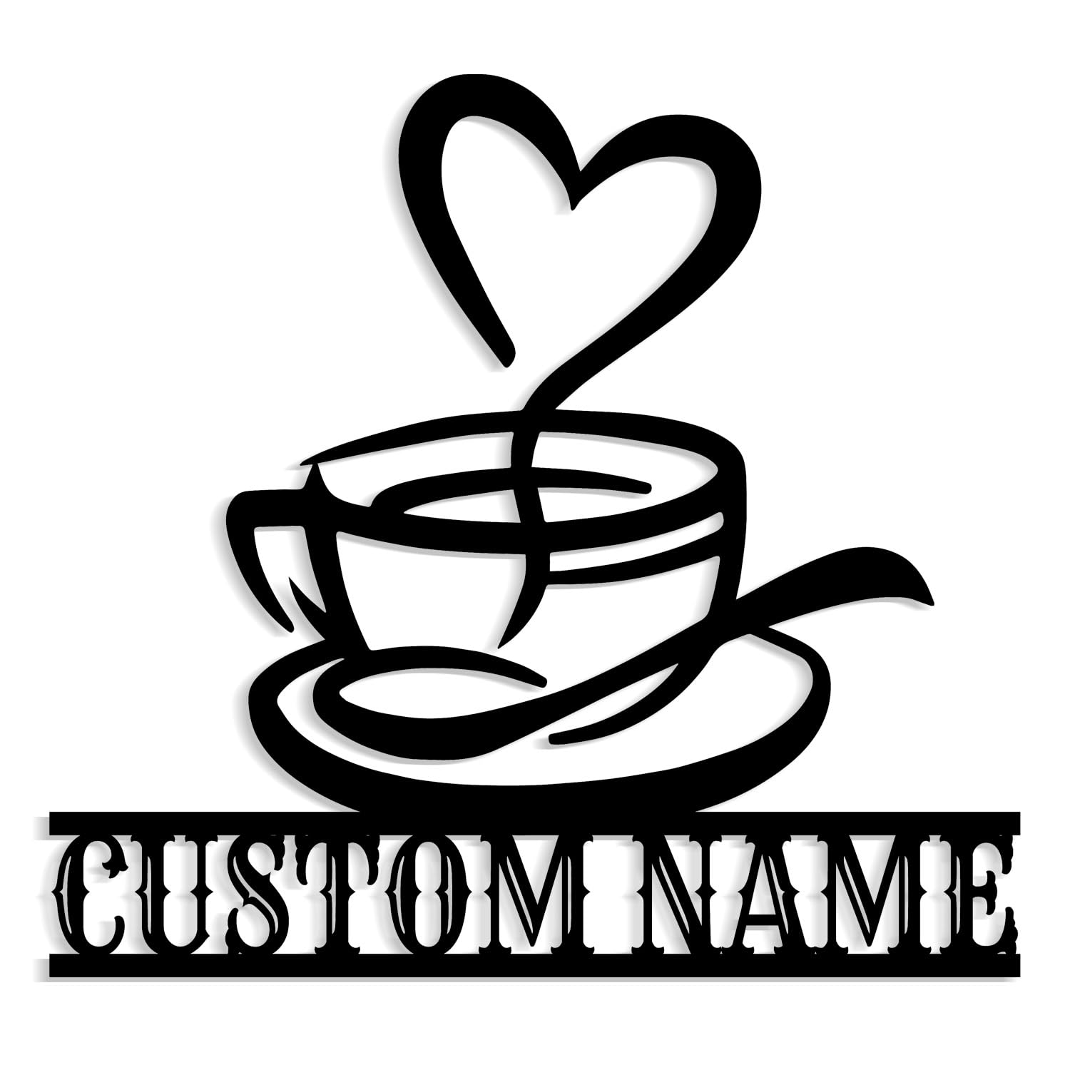Coffee metal sign, personalized coffee bar name, wall art decoration, kitchen wall decoration