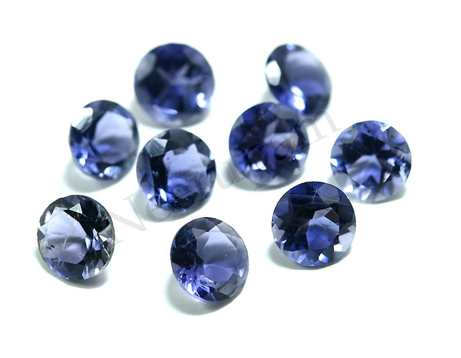 Iolite bleue naturelle 3mm taillée en diamant pour création bijoux