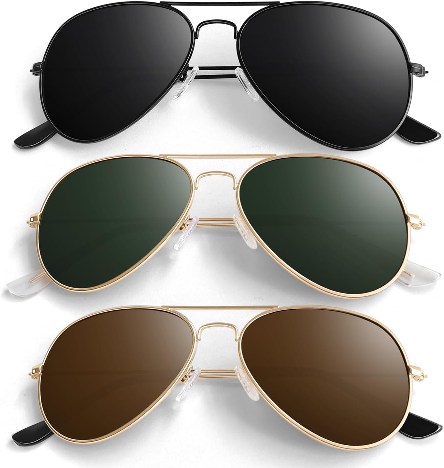 Pilot Sunglasses Men Womens Lightweight Metal Frame Polarized Shades UV400 Protection