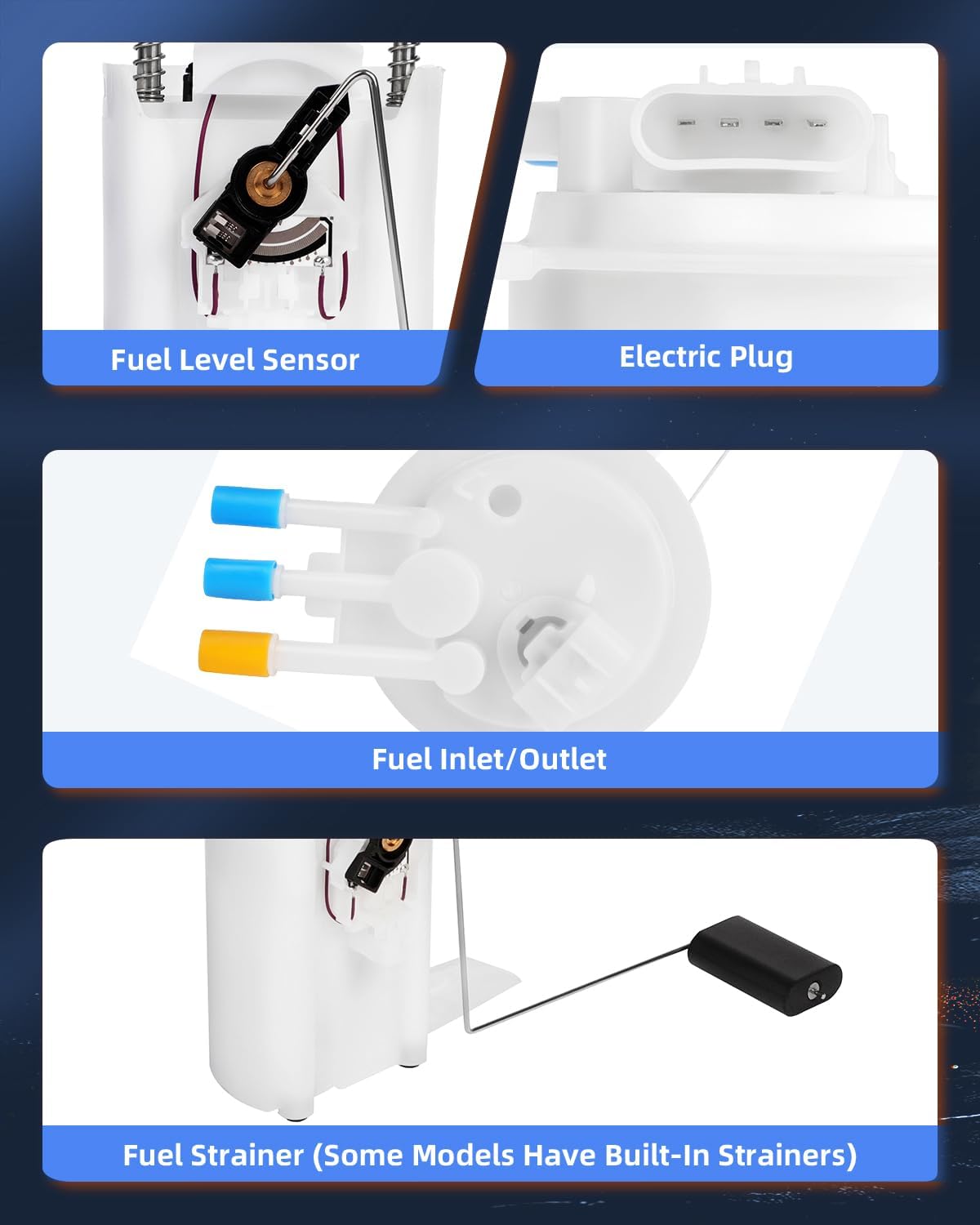 ECCPP Fuel Pump Replacement E3500M Compatible with Chevy for Chevrolet GMC Silverado Sierra Pickup 2000 2001 2002 2003 2004