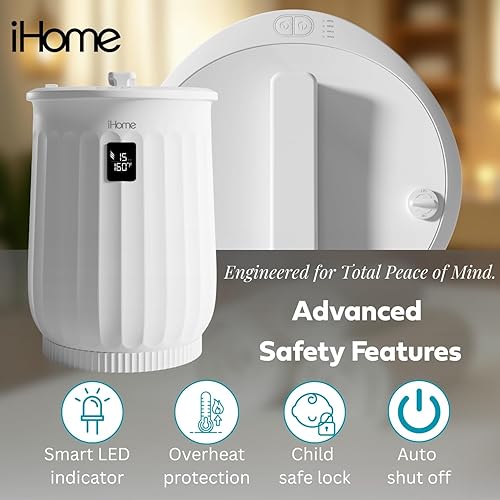 Miniatura 5 de iHome Calentador de toallas de lujo de 20 litros, calentadores de toallas grandes para baño, con soporte interior de almohadilla de fragancia, ideal