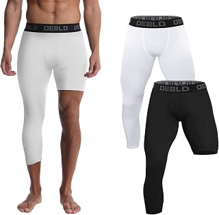 OEBLD Single Leg 3/4 Compression Tights, Unisex Sports Compression Pants, One Leg Basketball Leg Sleeves