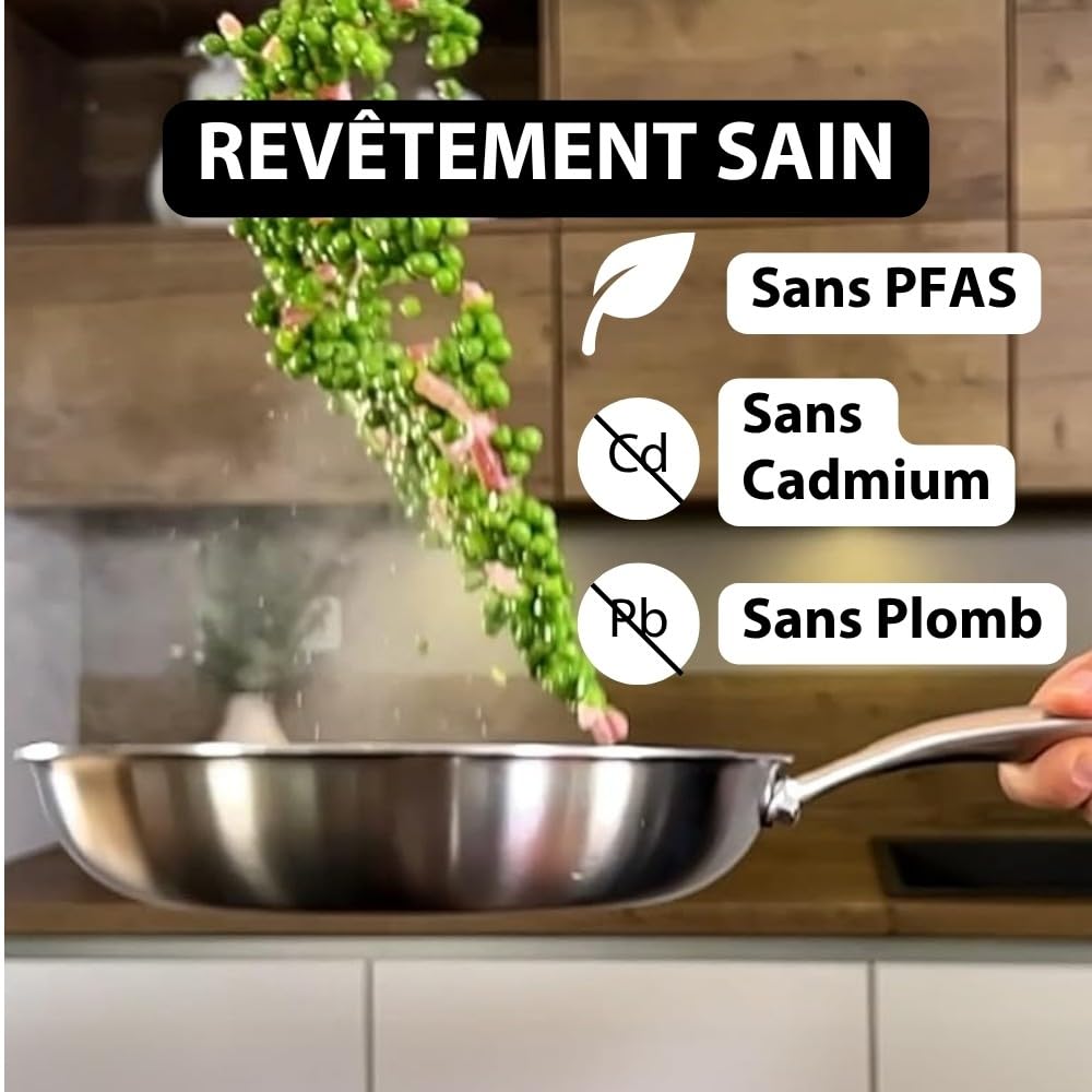 Pannen- en galetpan – Excellium 3D – professionele pan met antiaanbaklaag – ovenbestendig – robuust & veelzijdig – honingraat krasbestendig – ergonomische handgreep tegen hitte – 32 cm