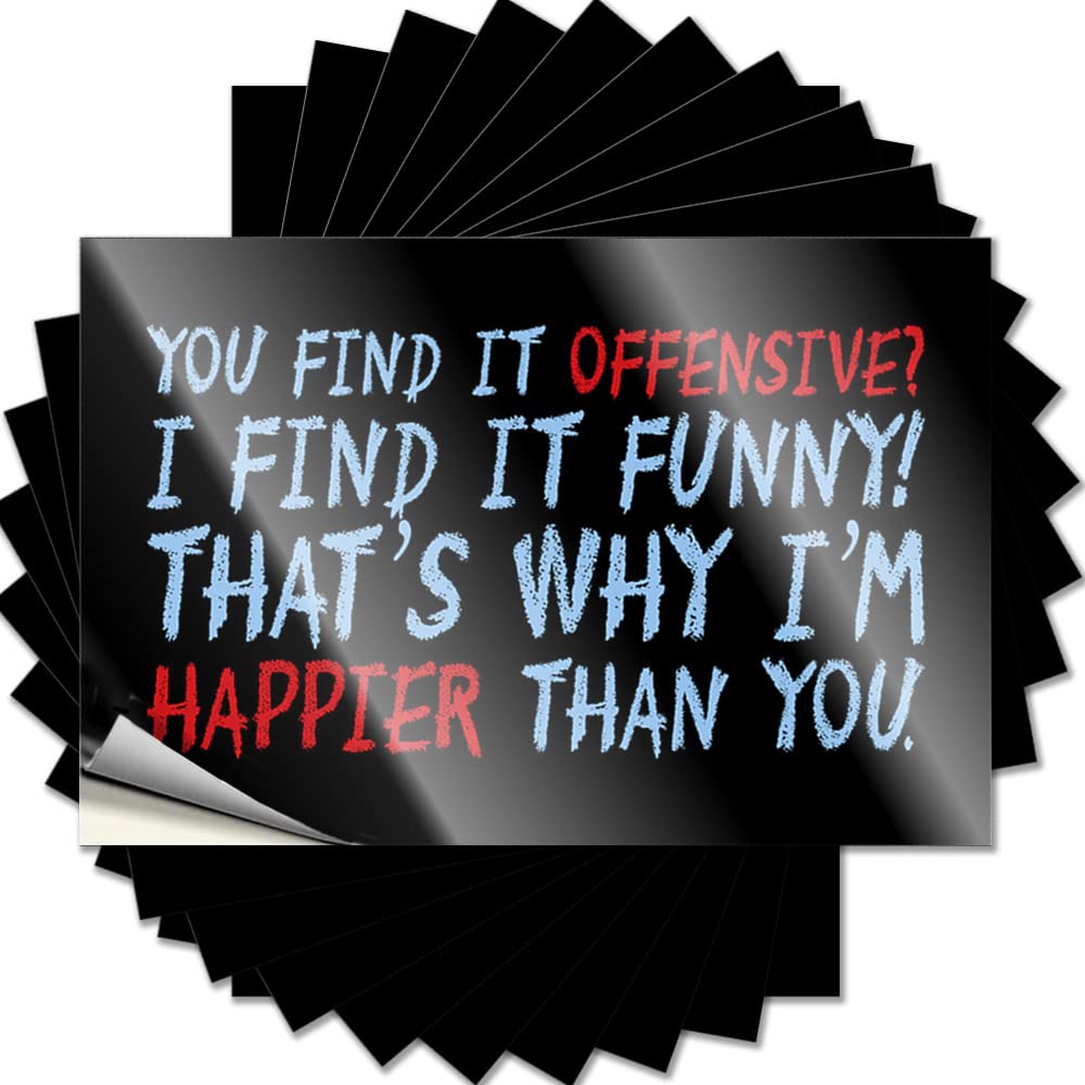Fzfn Men's Colour Garage Accessories For Tattoos Funny Door Quote Stickers, Affirmation No Residue Decals For Luggage | Beer Party Favor Custom You Find It Offensive I Find It(12X18cm)