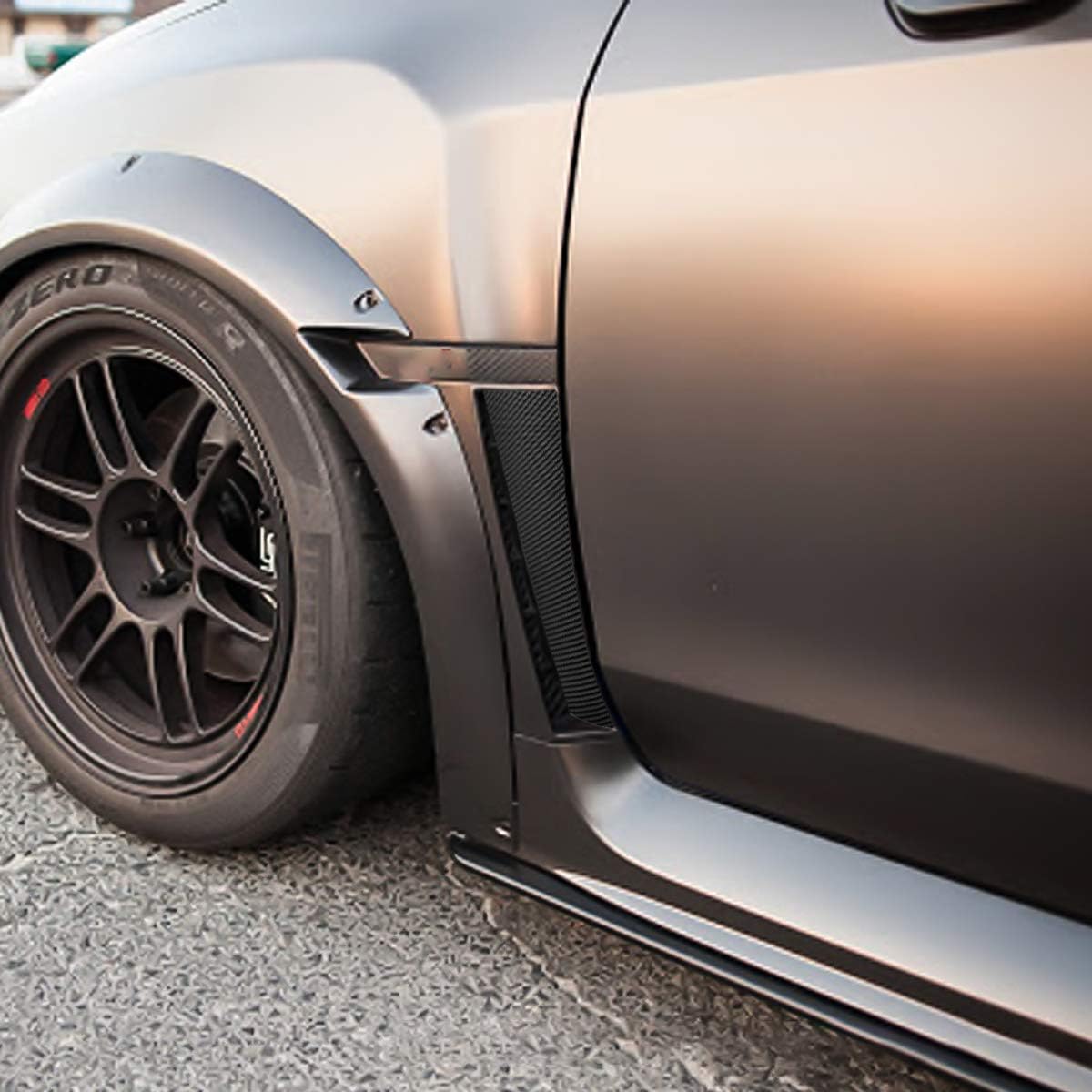x xotic tech Front Side Fender Vent Overlays Vinyl Decal,Fender Air Flow Vent Outlet Sticker Trim Compatible with Subaru WRX STI 2015-2021 (Carbon Fiber Pattern)