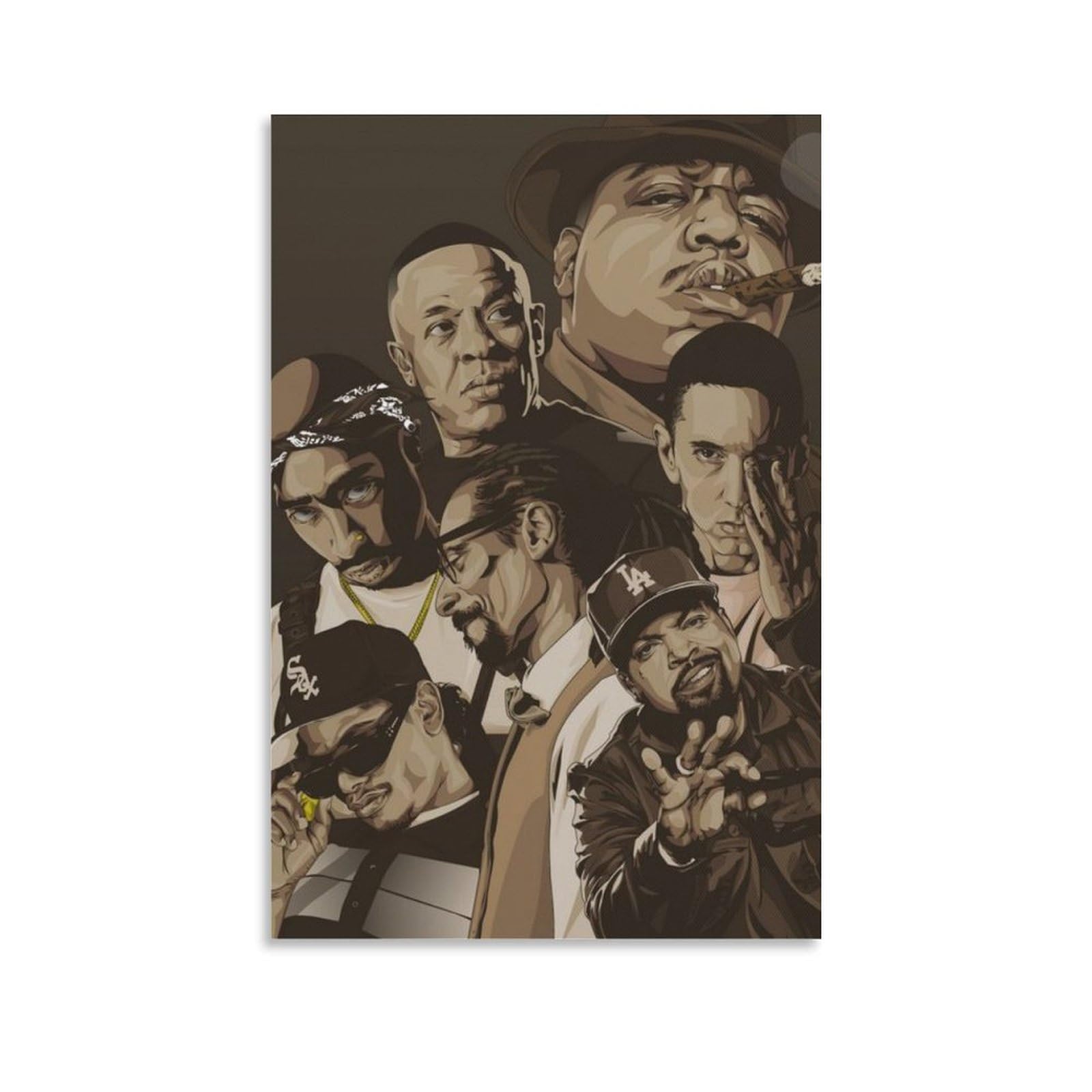 Stampa artistica da parete su tela, motivo: cantante rap, hip hop, tutte le stelle, stampa artistica da parete, poster artistico per stanza, 60 x 90 cm