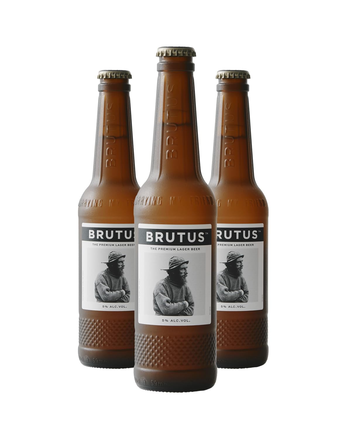 Brutus Cerveza, Pack de 12 Botellas x 33 cl, Cerveza Lager Ligera y Suave, Sabor Premium, 5% Vol Alcohol