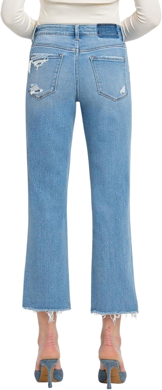 Flying Monkey Women's High-Rise Straight Leg Jeans in Comfy