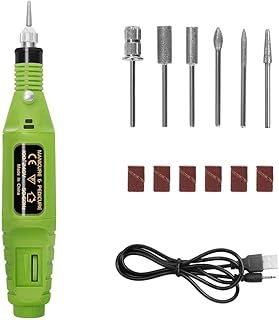 MOMSIV Electric Nail Drill,Plug in use Manicure Pen Sander Polisher 6 in 1 Manicure Set Nail Tools ,Assorted colors, HD-010