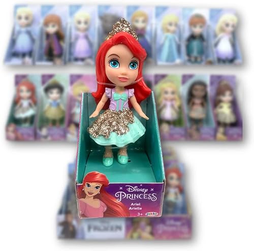 Miniatura 2 de Amarina Embalado en caja transparente para regalo, muñeca de princesa de Disney Mini posable de 3.5 pulgadas, elige entre los 11 personajes de
