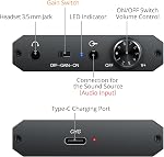 Neoteck Amplificateur d'écoute portable 16-300 Ohm, Amplifiant d' casque rechargeable avec 3.5mm Jack, Contrôle de volume, Interrupteur de gain à deux étages, amplificateur de tête pour téléphone mobile,PC,CD,MP3,MP4 Joueurs-non-Bluetooth