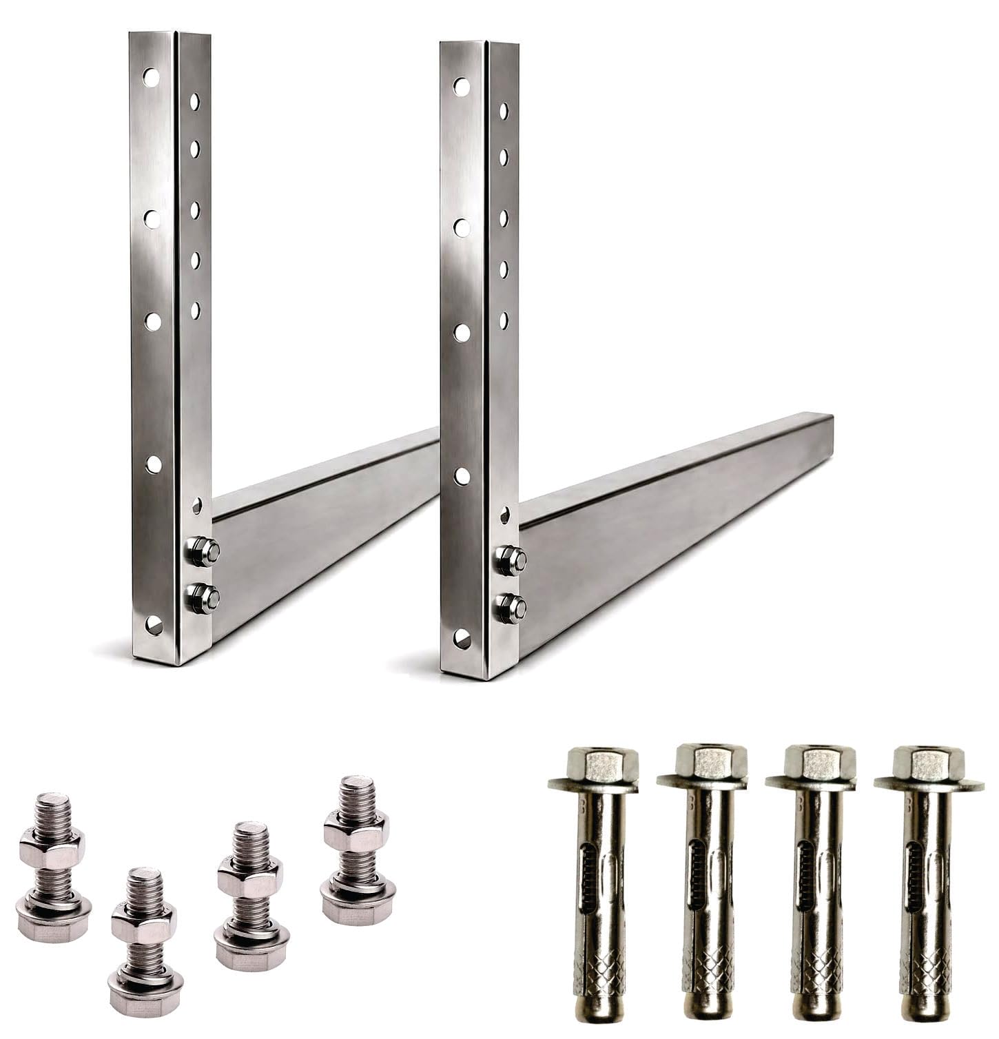 AC Outdoor Unit Mounting Bracket Stainless Steel 304 | Rust Proof, Long Lasting, SS Fasteners Included, Set of 2 Brackets, Wall Mount-picture-13