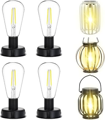 Pack of 4 Solar Bulbs for Outdoors 8 cm Garden Solar Lights Replacement Parts Solar Lights Replacement Top with Bright LED Bulb Solar Lights Replacement Parts for Garden Lights Solar [Energy Class A]