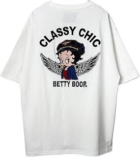[コリスコ] BETTY BOOP ベティ ブープ 総刺繍 プリント Tシャツ ベティちゃん 翼 羽 メンズ ユニセックス