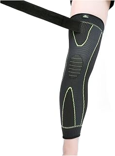 Rodilleras menisco y ligamento Elástico Amarillo-Green Sports Deportes alargar la rodilla Manga de la pata de la pata antideslizante Pierna de compresión Calentador for hombres y mujeres Rodilleras cr