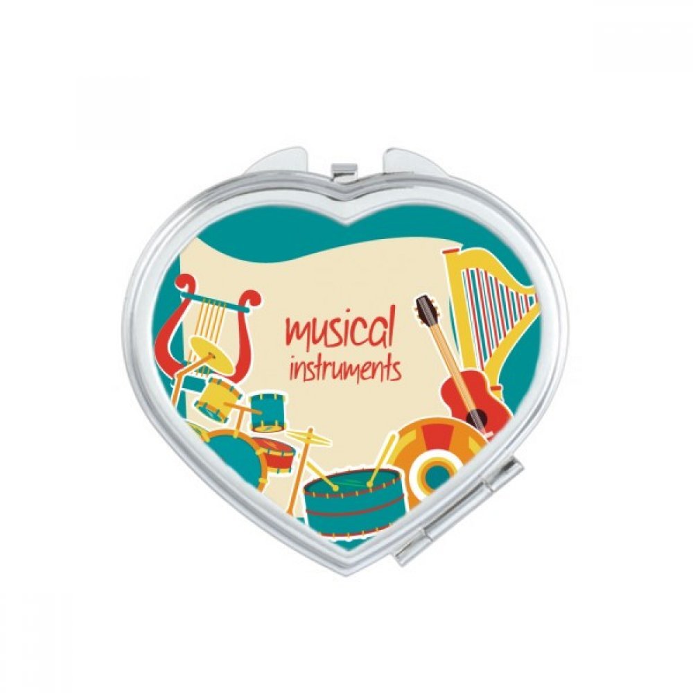 Miroir compact violon piano cœur parfait pour vos retouches