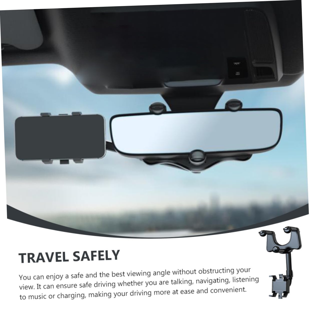 Beaupretty Soporte GPS para Coche Negro Antideslizante Material Abs y PU Fácil de Usar para Navegación Conducción